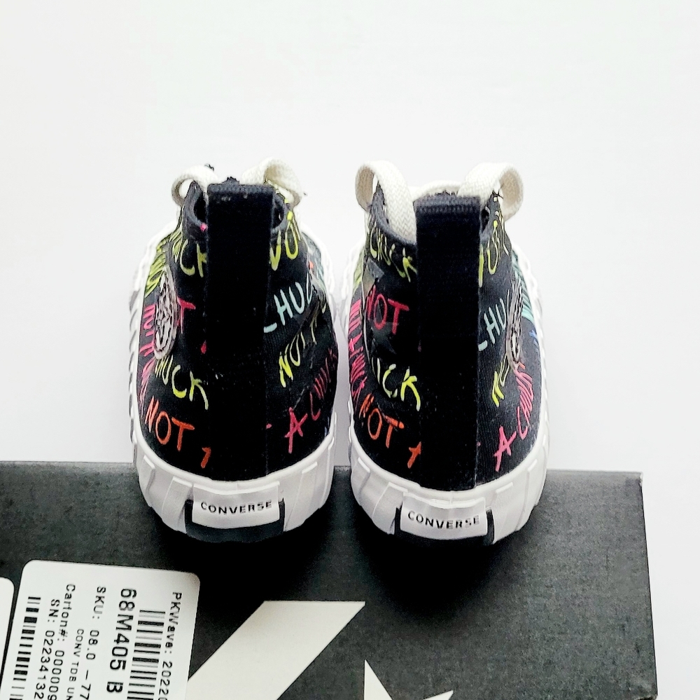 Converse UNT1T!3D Hi 'Not A Chuck' Black Multicolor Size 8 - Picture 4 of 6